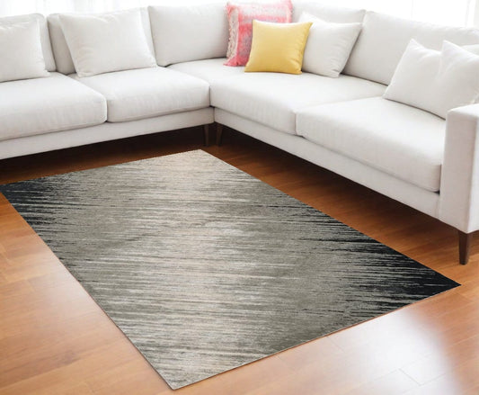 9' X 13'  Polyester Silver Grey Area Rug