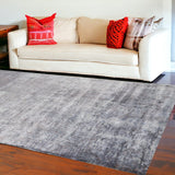 9' X 12' Gray Abstract Hand Loomed Area Rug - Homeroots