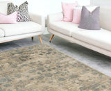 9' X 12' Blue Floral Vines Hand Loomed Distressed Area Rug - Homeroots - Flyclothing LLC