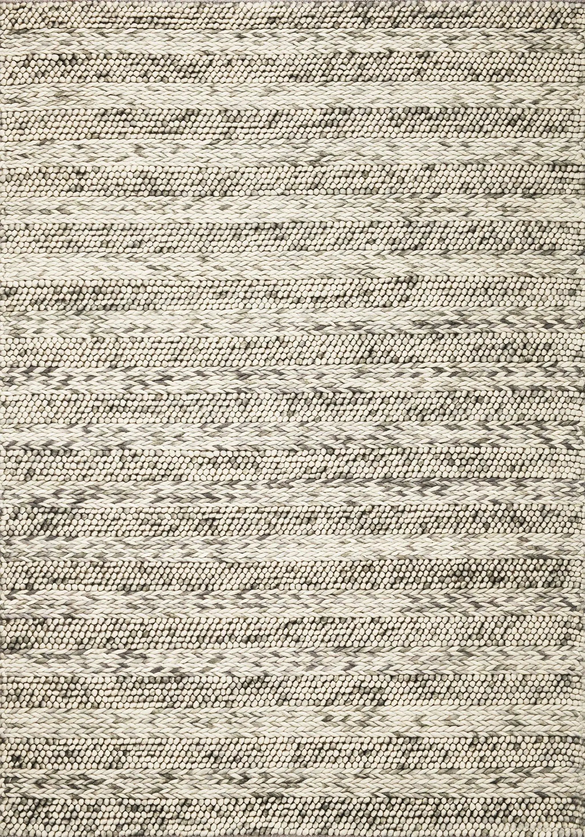 9' X 13' Grey Heather Hand Woven Knobby Stripes Indoor Area Rug - Homeroots - Flyclothing LLC
