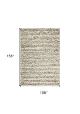 9' X 13' Grey Heather Hand Woven Knobby Stripes Indoor Area Rug - Homeroots - Flyclothing LLC
