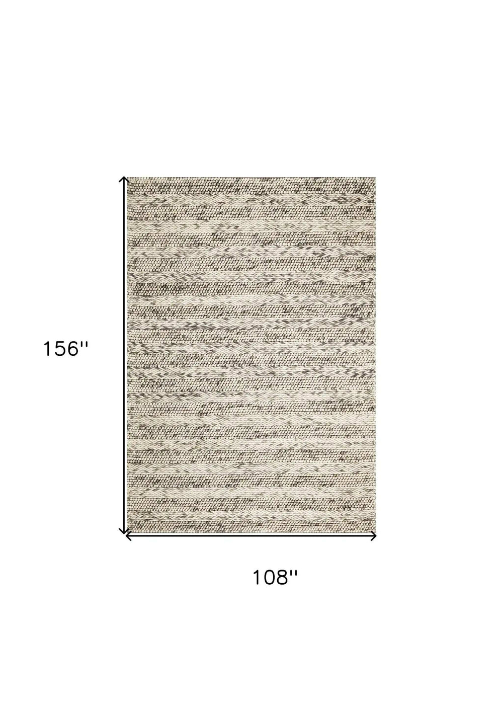 9' X 13' Grey Heather Hand Woven Knobby Stripes Indoor Area Rug - Homeroots - Flyclothing LLC