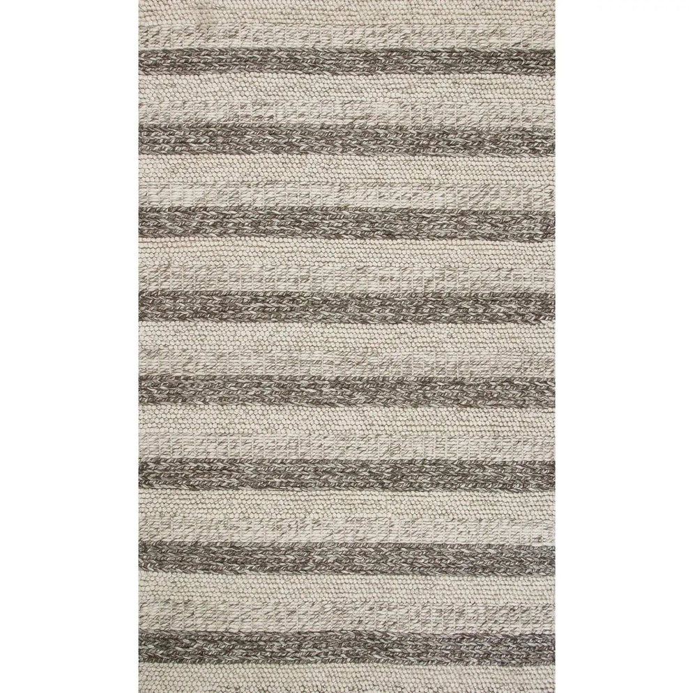 9' X 13' Wool Grey Or White Area Rug - Homeroots - Flyclothing LLC