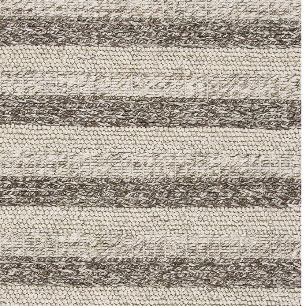 9' X 13' Wool Grey Or White Area Rug - Homeroots - Flyclothing LLC