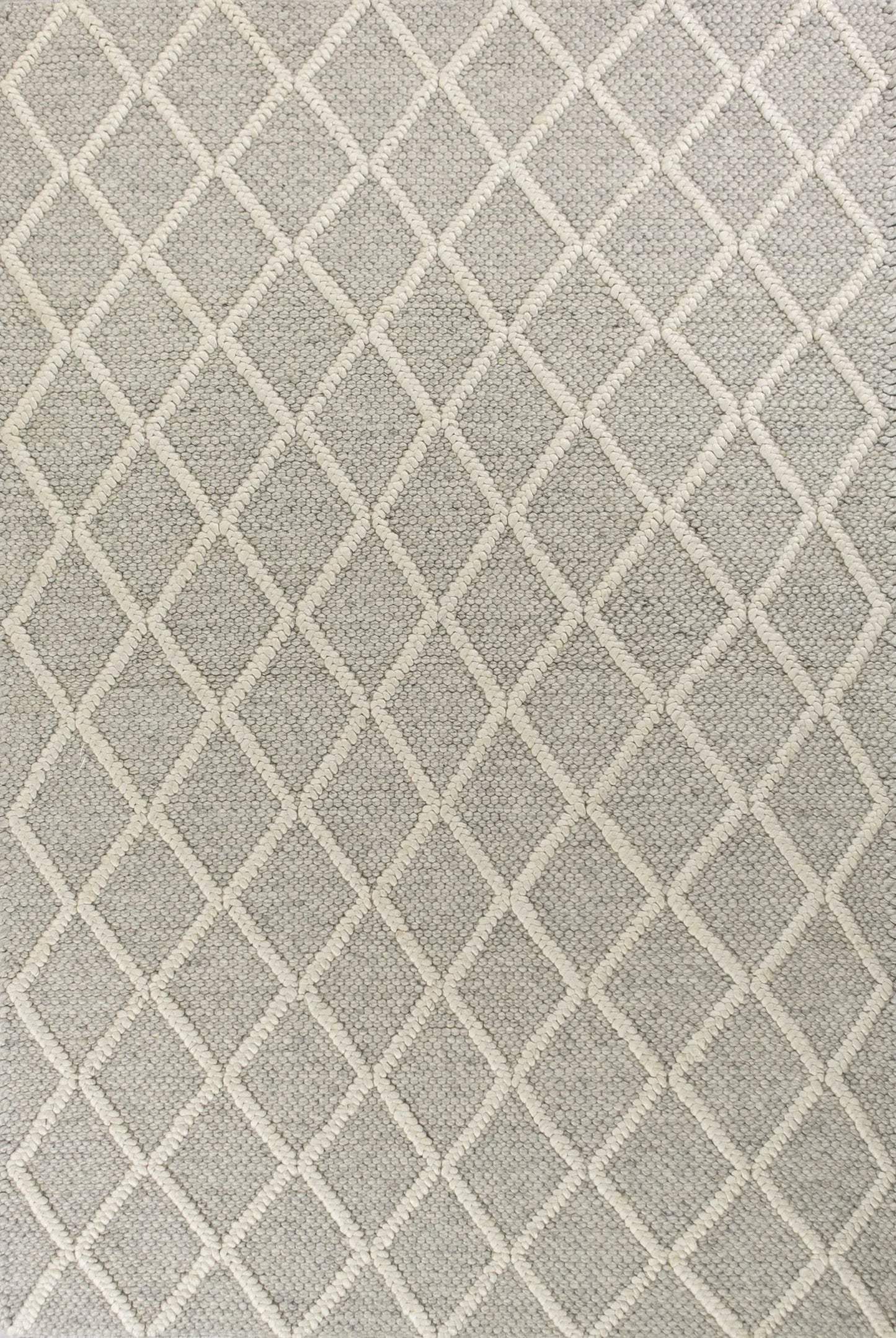 9' X 13' Grey Hand Woven Diamond Pattern Indoor Area Rug - Homeroots - Flyclothing LLC