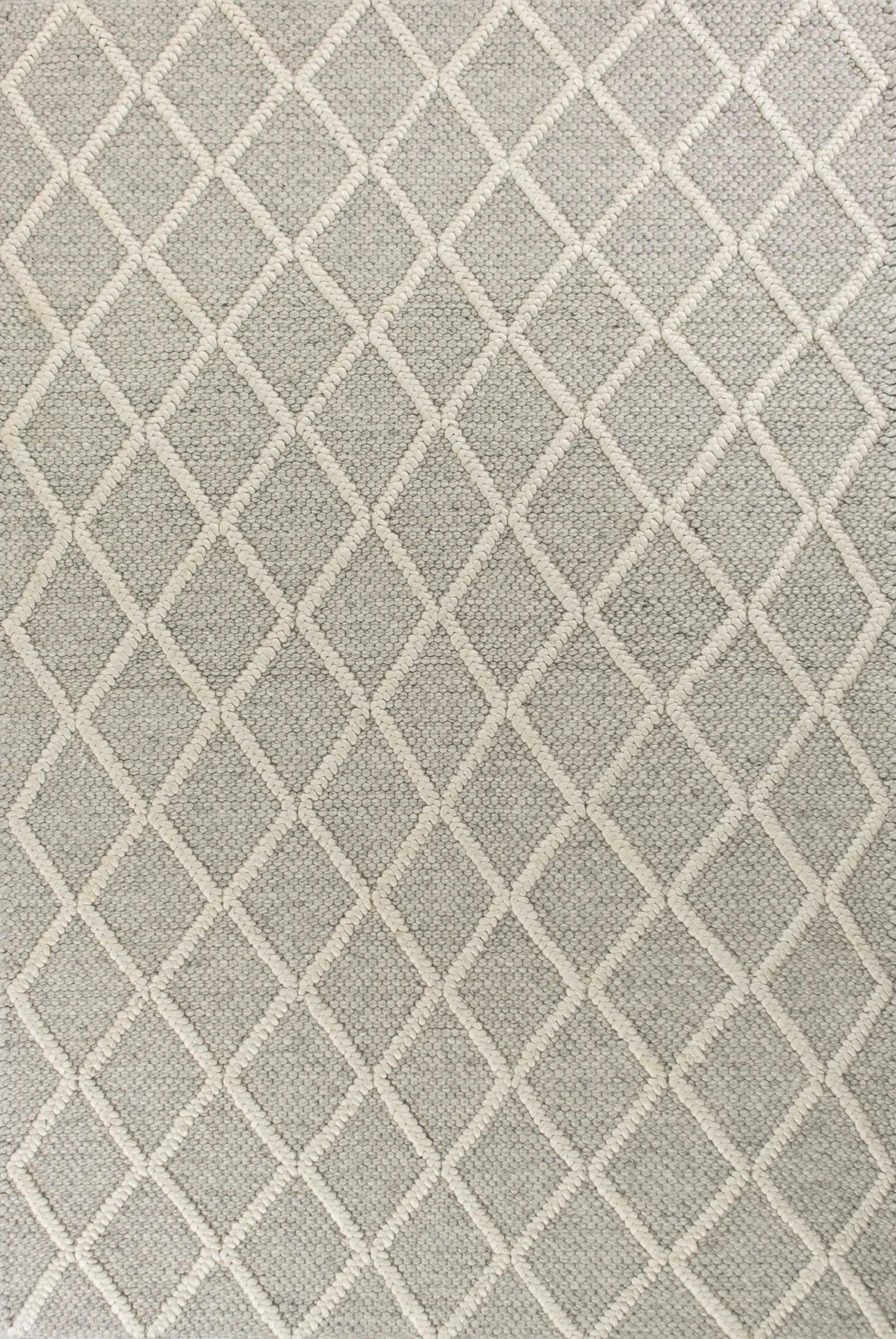 9' X 13' Grey Hand Woven Diamond Pattern Indoor Area Rug - Homeroots - Flyclothing LLC