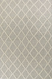 9' X 13' Grey Hand Woven Diamond Pattern Indoor Area Rug - Homeroots