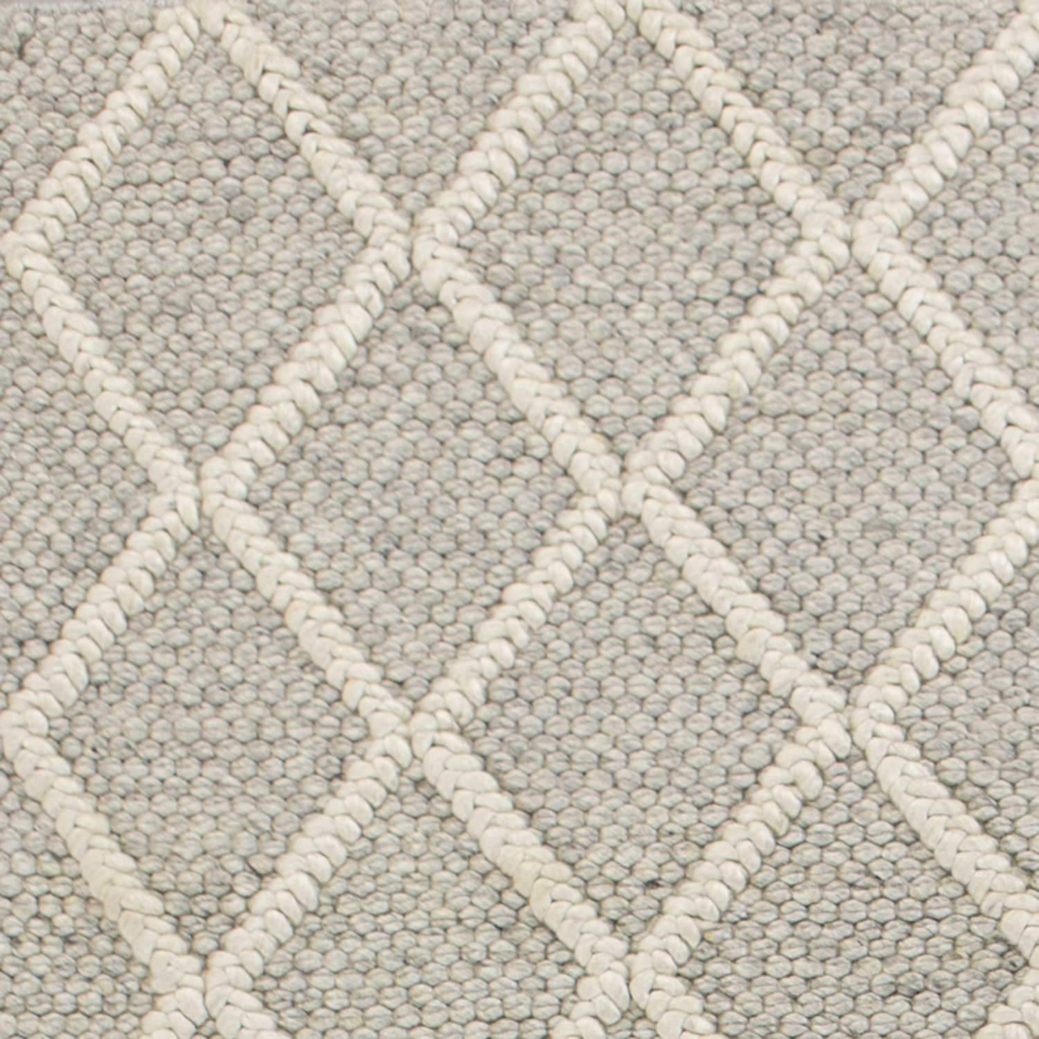 9' X 13' Grey Hand Woven Diamond Pattern Indoor Area Rug - Homeroots - Flyclothing LLC