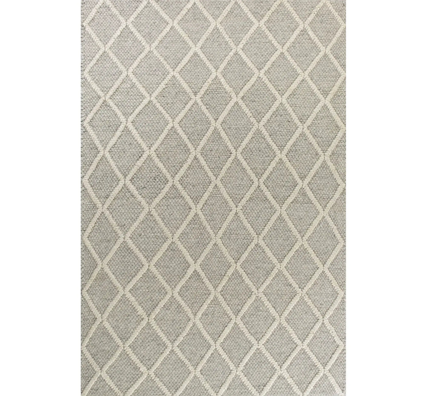 9' X 13' Grey Hand Woven Diamond Pattern Indoor Area Rug - Homeroots - Flyclothing LLC