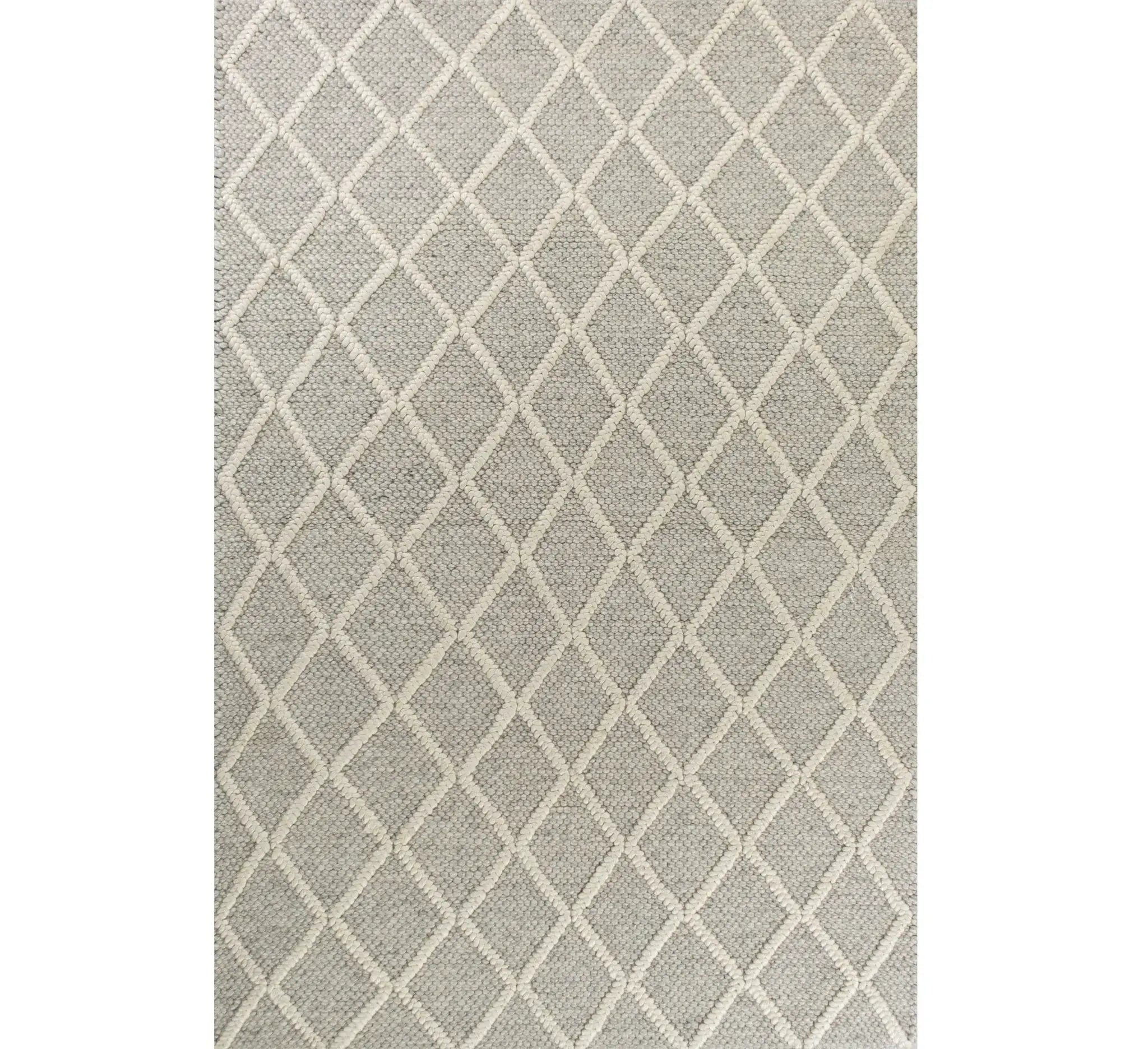 9' X 13' Grey Hand Woven Diamond Pattern Indoor Area Rug - Homeroots - Flyclothing LLC
