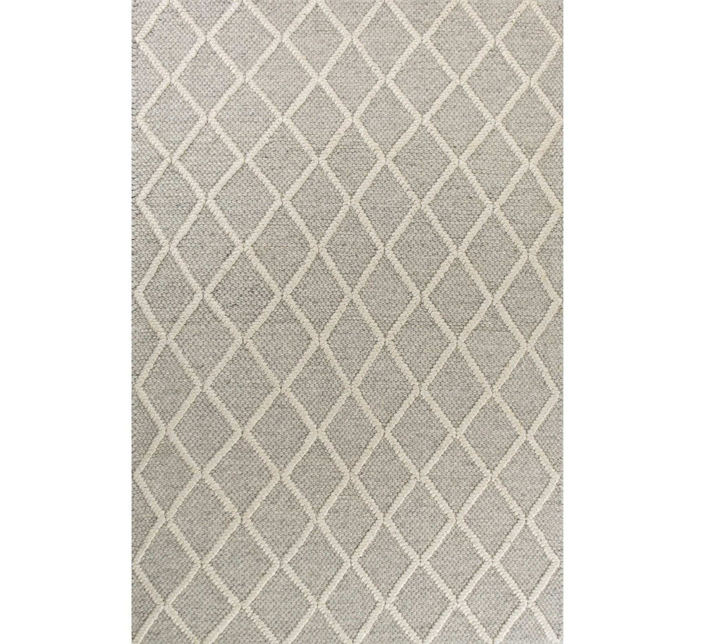 9' X 13' Grey Hand Woven Diamond Pattern Indoor Area Rug - Homeroots - Flyclothing LLC