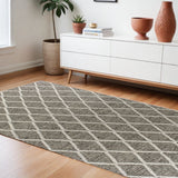 9' X 13' Wool Dark Grey Area Rug - Homeroots