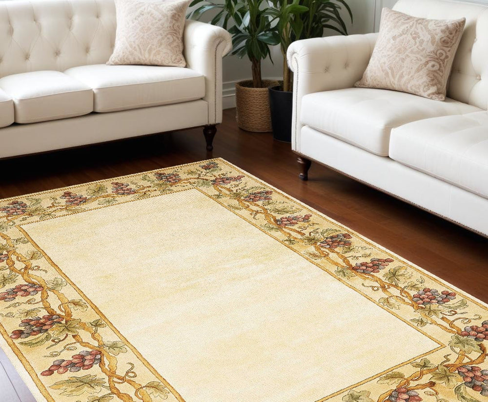 9' X 13' Ivory Wool Floral Hand Tufted Area Rug - Homeroots