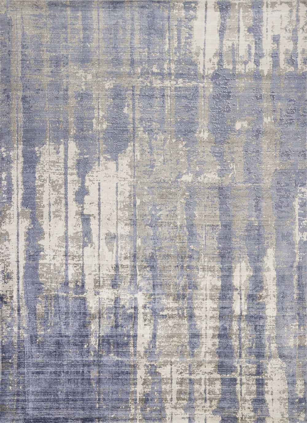 9' X 13' Grey Blue Hand Loomed Abstract Brushstroke Indoor Area Rug - Homeroots
