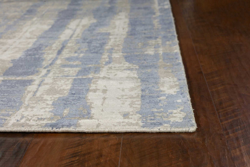 9' X 13' Grey Blue Hand Loomed Abstract Brushstroke Indoor Area Rug - Homeroots - Flyclothing LLC