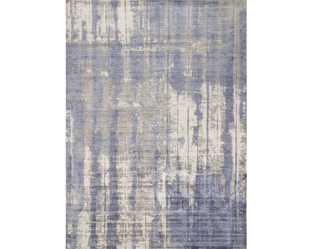 9' X 13' Grey Blue Hand Loomed Abstract Brushstroke Indoor Area Rug - Homeroots - Flyclothing LLC