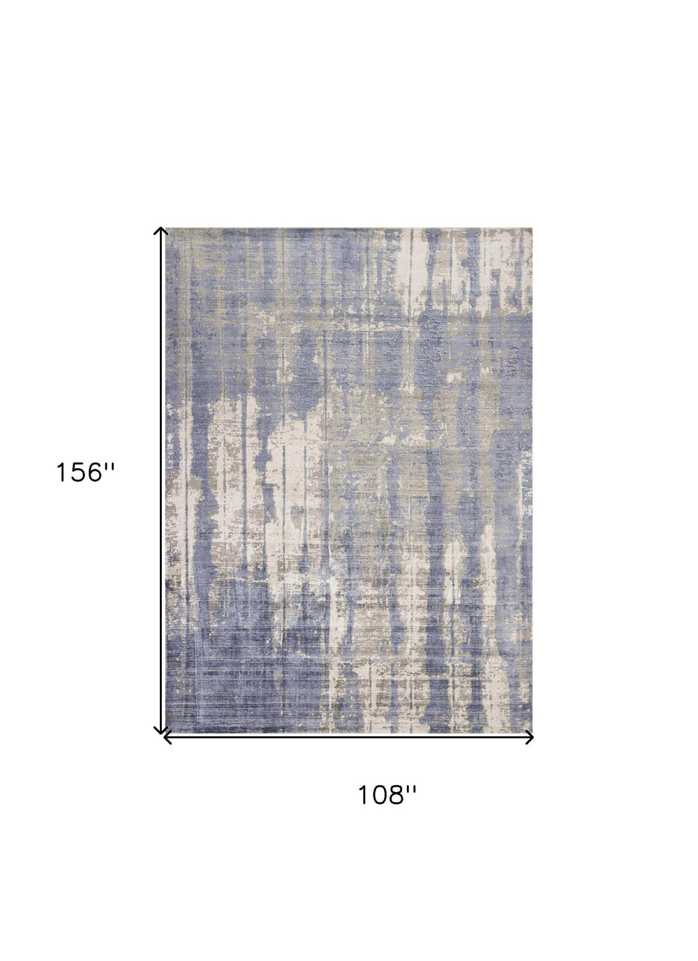 9' X 13' Grey Blue Hand Loomed Abstract Brushstroke Indoor Area Rug - Homeroots - Flyclothing LLC