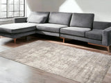 9' X 13' Beige Hand Loomed Abstract Brushstroke Indoor Area Rug - Homeroots