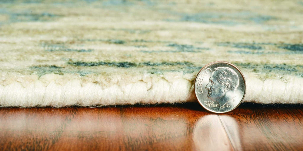 9' X 13' Viscose Sand Or Blue Area Rug - Homeroots - Flyclothing LLC