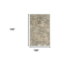 9' X 13' Viscose Sand Or Blue Area Rug - Homeroots
