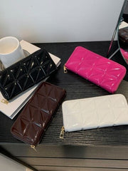 PU Leather Solid Color Wallet - Trendsi