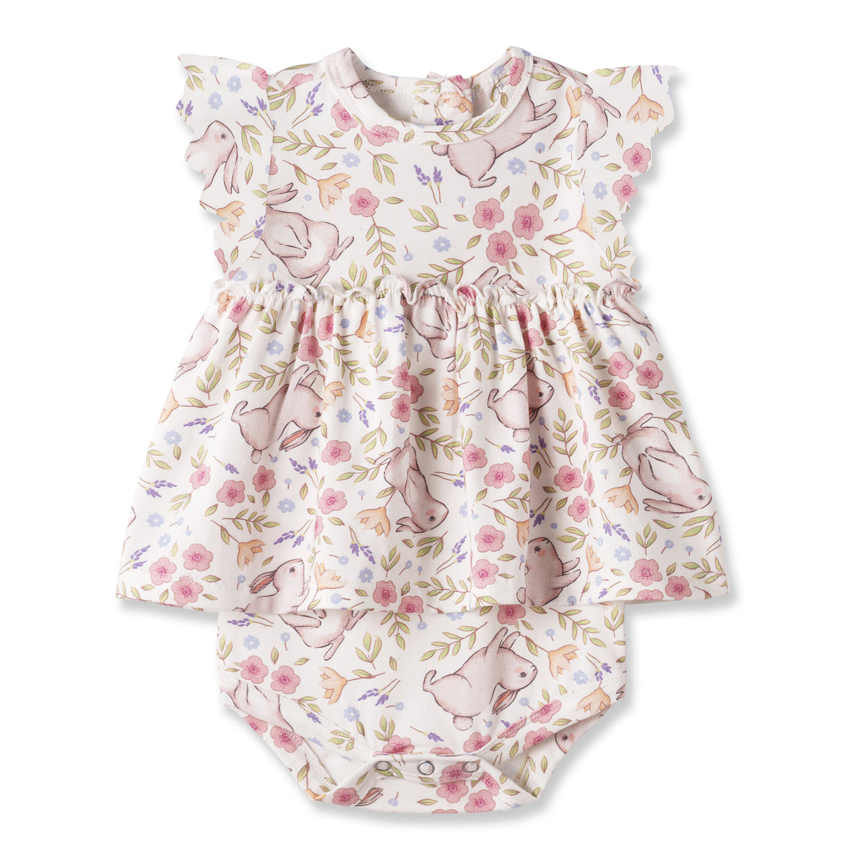 Bunny Blooms Baby Girl's Bamboo Skirted Bodysuit for Easter - Tesa Babe - Flyclothing LLC