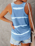 Full Size Tie-Dye Round Neck Tank - Trendsi