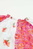 Printed V-Neck Short Sleeve Blouse - Trendsi - Flyclothing LLC