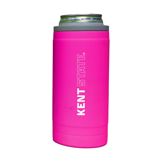 Kent State 12oz Electric Stacked Soft Touch Slim Coolie - Logo Brands - Flyclothing LLC
