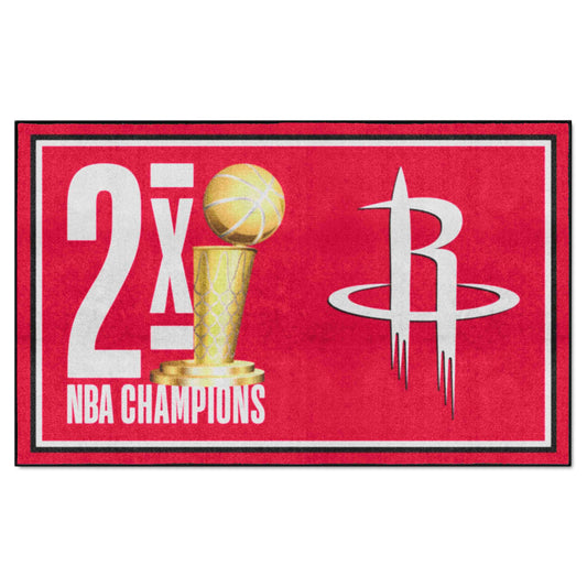 Houston Rockets Dynasty 5ft. x 8ft. Plush Area Rug - Houston Rockets
