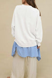 Side Slit Round Neck Long Sleeve Sweatshirt - Trendsi - Flyclothing LLC