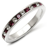 35126 - High-Polished 925 Sterling Silver Ring with Top Grade Crystal  in Amethyst - Alamode