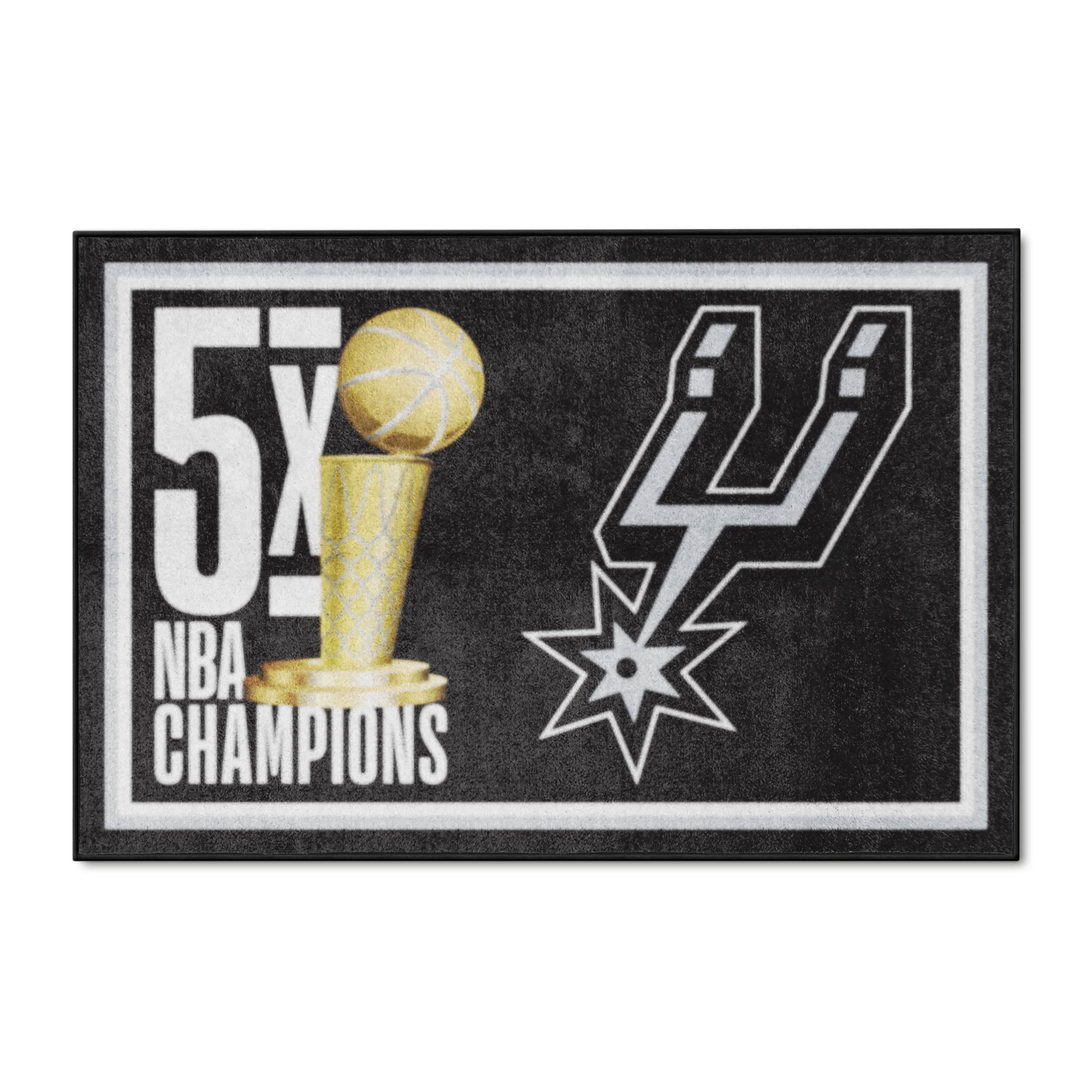San Antonio Spurs Dynasty 4ft. x 6ft. Plush Area Rug - San Antonio Spurs