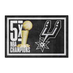 San Antonio Spurs Dynasty 4ft. x 6ft. Plush Area Rug - San Antonio Spurs
