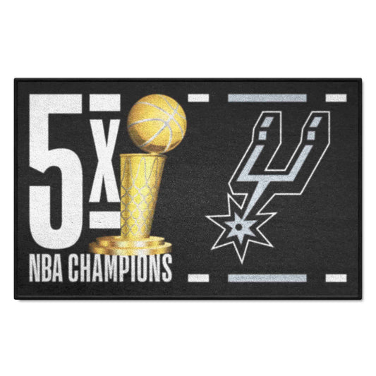 San Antonio Spurs Dynasty Starter Mat Accent Rug - 19in. x 30in. - San Antonio Spurs