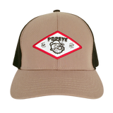 Popeye The Sailor Trucker Hat - Tan and Black