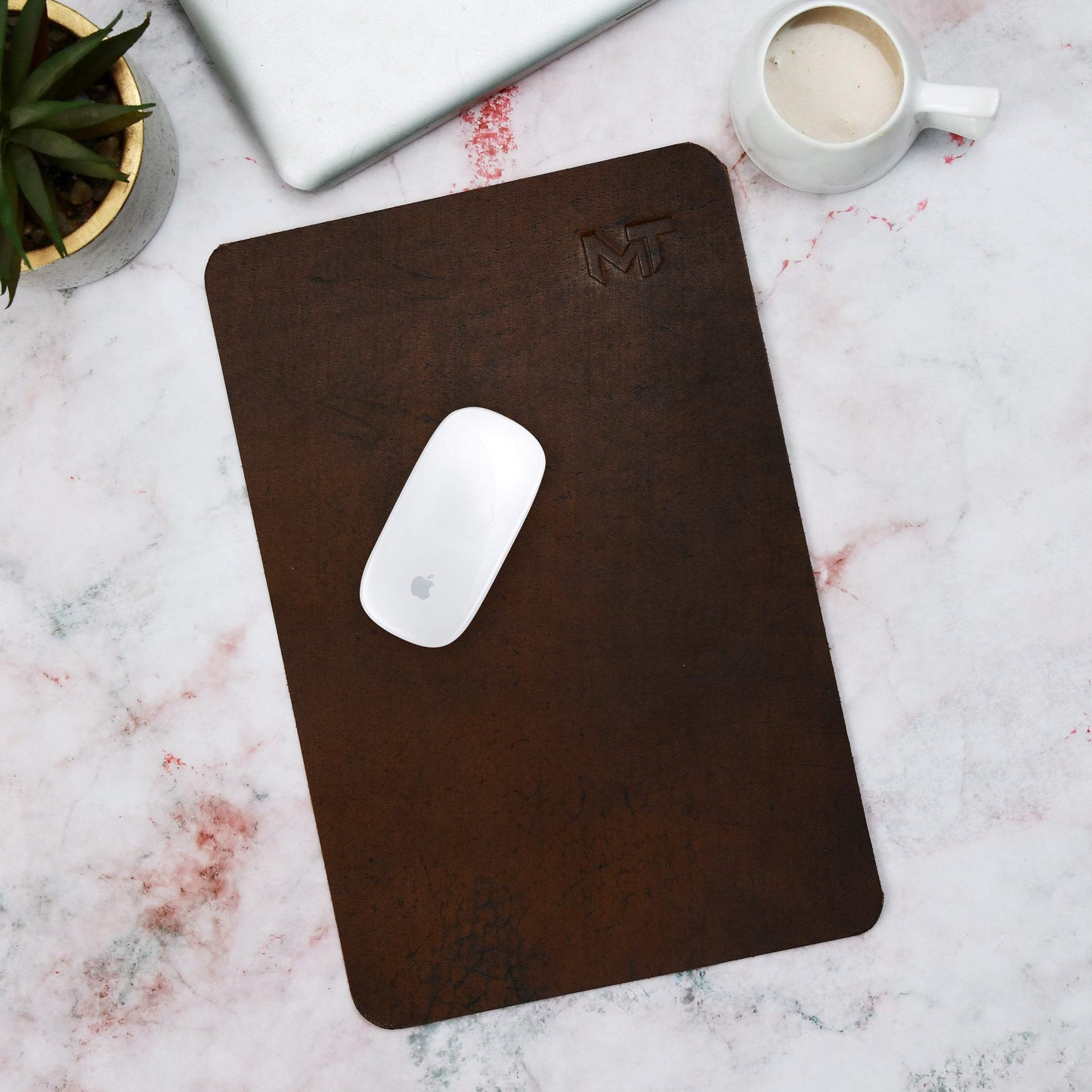 Espresso Elegance Leather Desk Mat + Mouse Pad - Classy Leather Bags - Flyclothing LLC