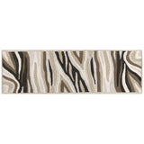 2' X 7' Natural Abstract Waves Wool Runner Rug - Homeroots - Flyclothing LLC