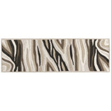 2' X 7' Natural Abstract Waves Wool Runner Rug - Homeroots