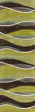 8' Lime Mocha Hand Tufted Abstract Waves Indoor Runner Rug - Homeroots - Flyclothing LLC