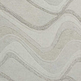 2' X 7' Ivory Abstract Waves Wool Runner Rug - Homeroots - Flyclothing LLC