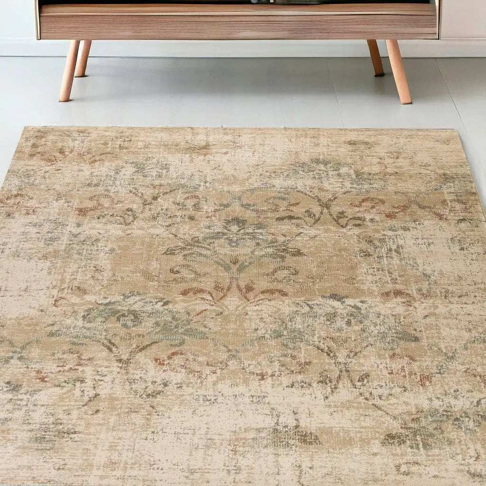 5' X 8' Champagne Vintage Area Rug - Homeroots - Flyclothing LLC