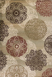 5' X 8' Sage Green Machine Woven Floral Medallion Disk Indoor Area Rug - Homeroots - Flyclothing LLC