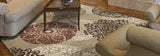 5' X 8' Sage Green Machine Woven Floral Medallion Disk Indoor Area Rug - Homeroots - Flyclothing LLC