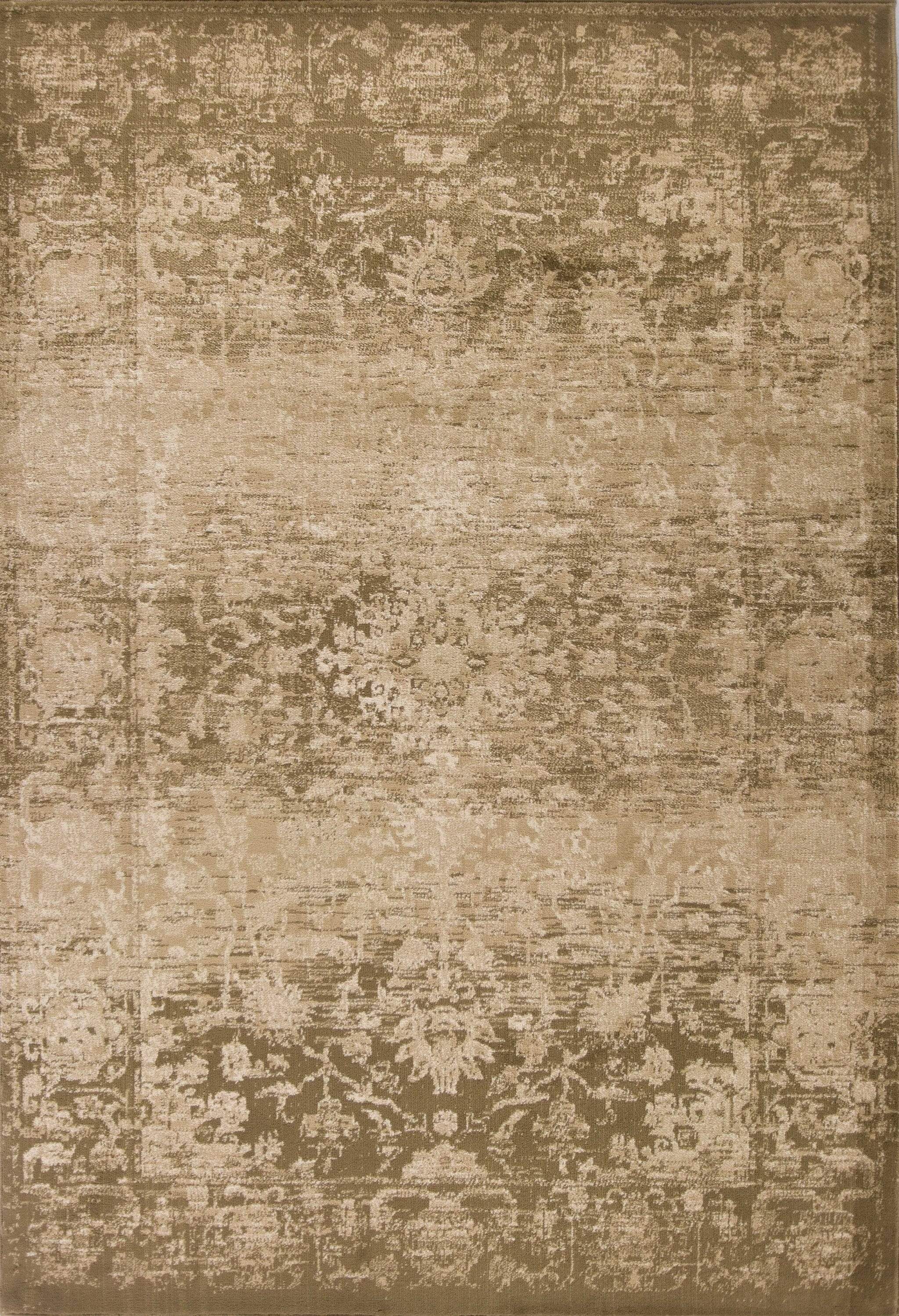 5' X 8' Beige Machine Woven Distressed Floral Traditional Indoor Area Rug - Homeroots - Flyclothing LLC
