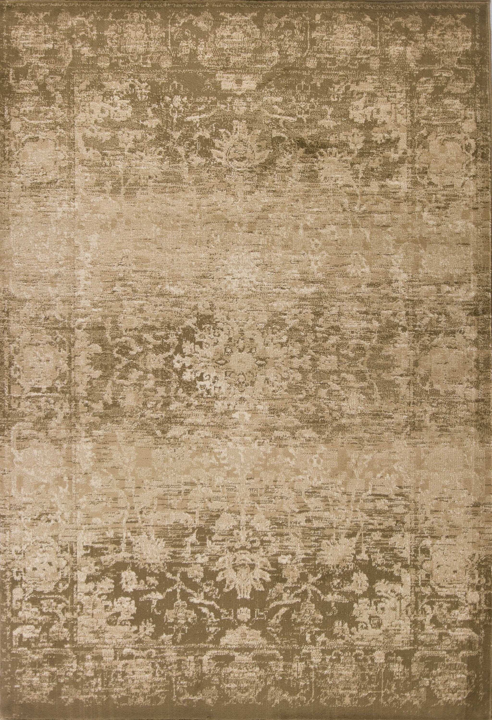 5' X 8' Beige Machine Woven Distressed Floral Traditional Indoor Area Rug - Homeroots - Flyclothing LLC