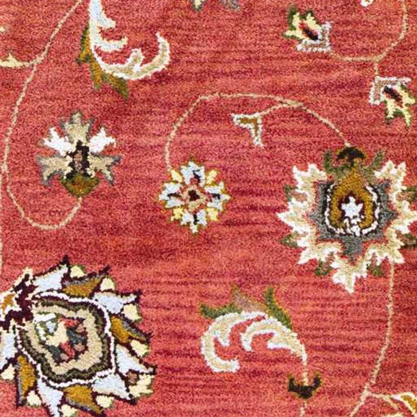2' X 7' Sienna Floral Vines Wool Runner Rug - Homeroots - Flyclothing LLC