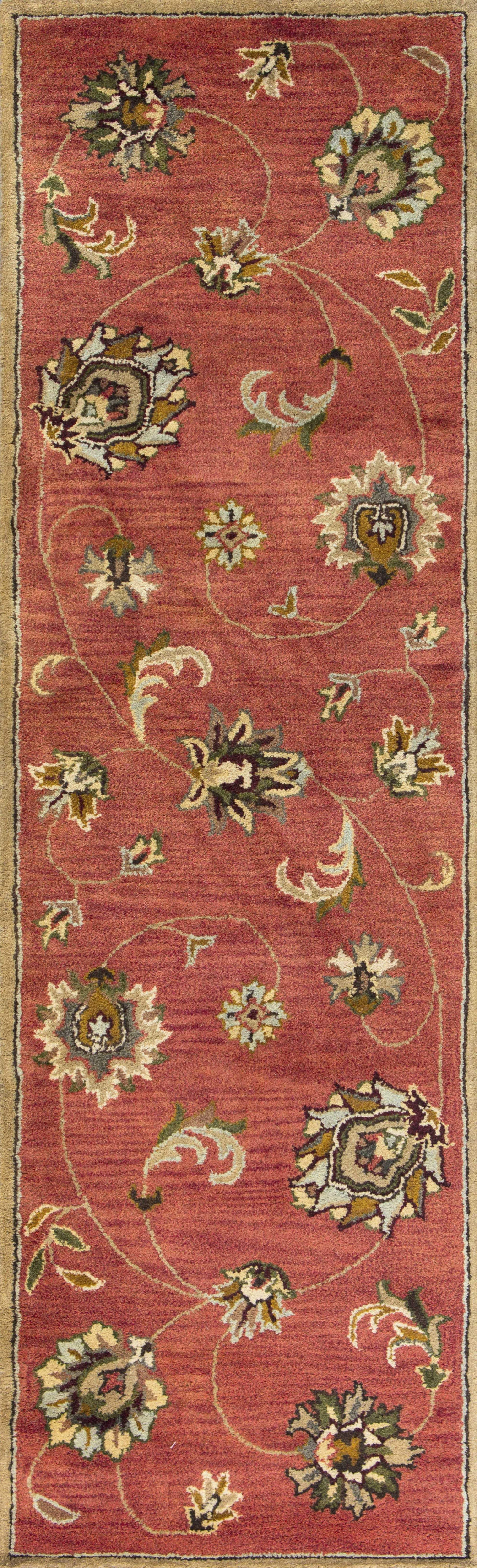 2' X 7' Sienna Floral Vines Wool Runner Rug - Homeroots - Flyclothing LLC