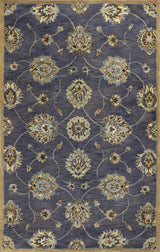 3' X 5' Midnight Floral Vines Wool Area Rug - Homeroots - Flyclothing LLC