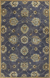 3' X 5' Midnight Floral Vines Wool Area Rug - Homeroots